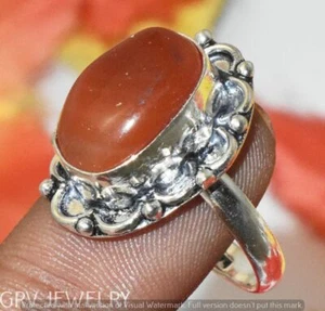 Carnelain Gemstone Ring 925 Silver Overlay Us Size 9" U300-H135 - Picture 1 of 1