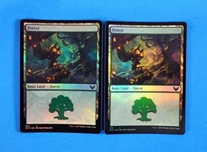 2x Forest Basic Land Strixhaven SOM 2021 Mtg Magic Card Green Mana 375 Foil - Picture 1 of 2