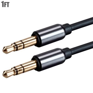 1FT 3.5mm 1/8" TRS Stereo Male to Male AUX Auxiliary Audio Cable Cord Gold - Picture 1 of 4