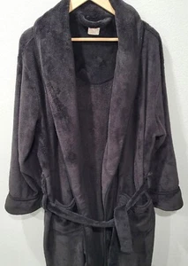 Merona Mens Black Thick Plush Belted Bathrobe Size S/M - Picture 1 of 12