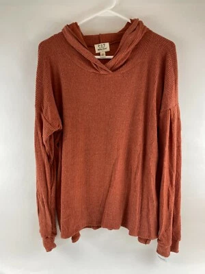 PST by Project Social T Hooded Sweater Women's Size L Rust Orange Pullover NWOT - Image 1 of 4