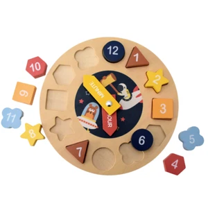 Koala Dream - SPACE CLOCK WOODEN SHAPE SORTER AND PUZZLE - Picture 1 of 5