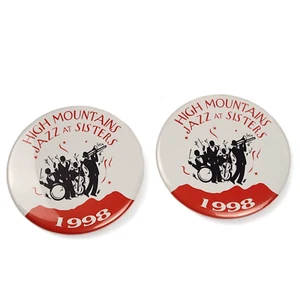 High Mountains Jazz at Sisters Oregon Music Festival Pin Button 1998 Lot of 2 - Bild 1 von 6