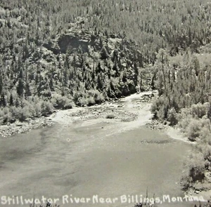 RPPC Billings MT Stillwater River Forest Rapids Real Photo Postcard 1924-40's - Picture 1 of 3
