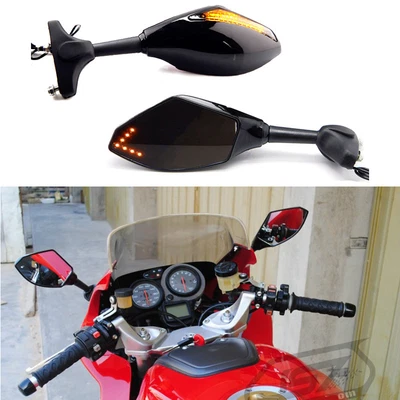 2x MOTORCYCLE LED TURN SIGNAL MIRRORS FOR DUCATI ST2 ST3 ST3S ST4 ST4S 1997-2007 - Imagem 1 de 4