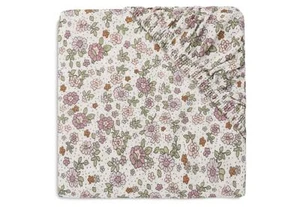 Jiollein Spannbettlaken Jersey 70x140cm/75x150cm Retro Flowers für Kinderbett - Bild 1 von 3