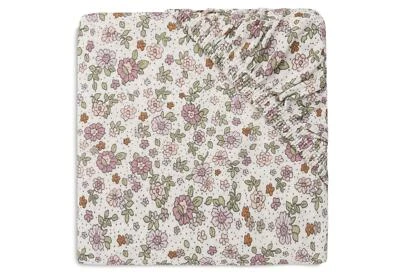 Jiollein Spannbettlaken Jersey 70x140cm/75x150cm Retro Flowers für Kinderbett - Bild 1 von 3