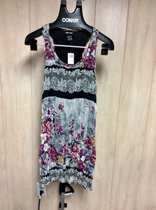 Wet Seal Womens Sz(M)stretch Crinkle Flower Sleeveless Dress BNWT - Picture 1 of 6