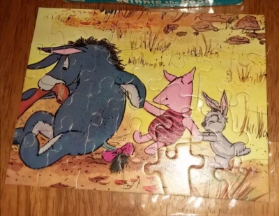 Rompecabezas de imagen de bolsillo Jaymar Bantam, Winnie the Pooh, Eeyore, no. 8737, vintage Foto 1 de 2