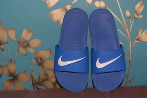 Boys NIKE Blue Sliders - Size UK4.5 (Euro 37.5) Beautiful condition - Picture 1 of 7