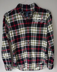 RALPH LAUREN Shirt Boys Size 8 Button Up Plaid Shirt Embroidered Large Logo - Picture 1 of 4