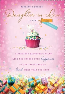 DAUGHTER~IN~LAW BIRTHDAY CARD - QUALITY CARD - MODERN DESIGN & LOVELY VERSE - Picture 1 of 2