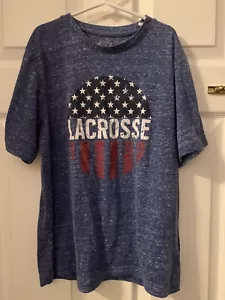 Lacrosse Unlimited Boy's T-Shirt Short Sleeve Heather Blue Crew Neck Size Large - Picture 1 of 6