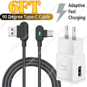 Adapter Fast Charger Type C Phone Charging 90 Degree Cable For Samsung Galaxy - Picture 1 of 14