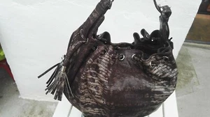 AUTHENTIC KESSLORD Cowhide SOFT REPTILE BROWN Handbag - Picture 1 of 12