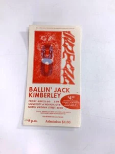 SANTANA 1970 Biglietto Vintage RENO Ballin' Jack Kimberley Biglietto Rosso 6 Marzo - Foto 1 di 2