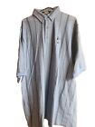 Disney Pro Collection Mens Shirt Xl 100% Cotton Blue Vertical Stripe Vintage...