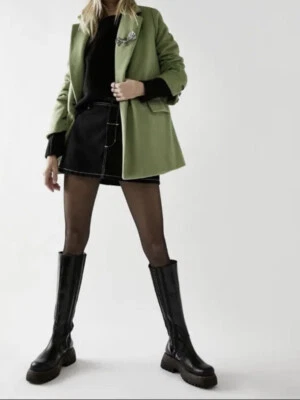 Free People Mari твердый блейзер Peacoat двубортный большого размера пальто XS новый с этикетками - Изображение 1 из 4