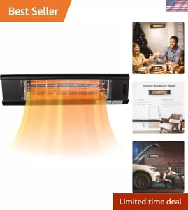 Remote-Controlled Infrared Heater - Energy Efficient Black Wall Mount 1500W - Picture 1 of 7