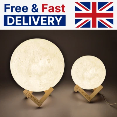 DOMIRA Moon Lamp 16 Color RGB Light 13/18CM Touch Sensor & Remote Working 3D Recharge.
