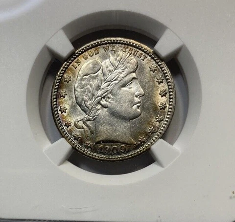1909 Barber Quarter NGC AU58 Cover