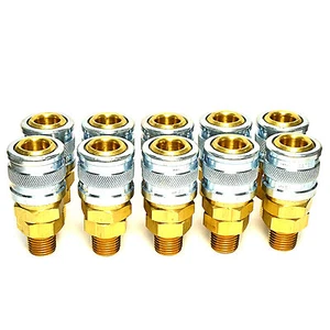 10pc Foster Quick Connect 1/4" Male NPT Air Coupler - M Style Fitting - Picture 1 of 11