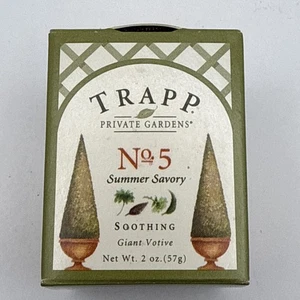 Rare VTG Trapp Private Gardens No 5 Summer Savory Scented Votive Candle Soothing - Picture 1 of 5