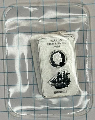 Silberbarren Cook Islands 999er 5g Originalverschweißt 2017 - Bild 1 von 2