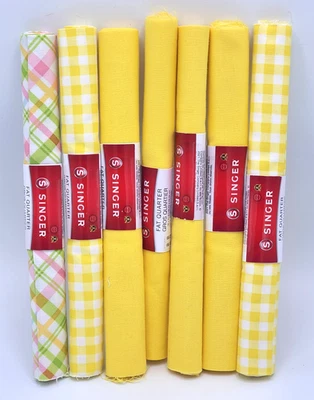 Singer Fabric Bundle of 7 Fat Quarters 100% Cotton 18”x21” - Image 1 of 4
