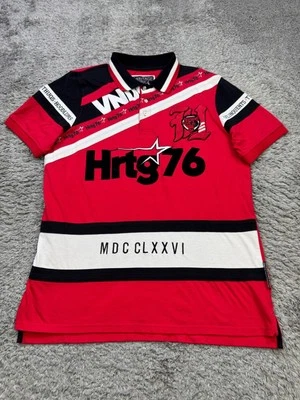 Camisa Polo Heritage America Hombre XL Roja Bordada Denim Destilería Manga Corta Foto 1 de 4