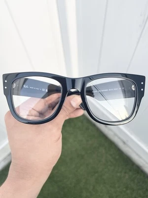 RAY-BAN NWT Ray Ban Mega Wayfarer RB0840S 0840 Black Clear Size 51/21 Case Included