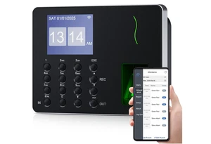 Reloj de tiempo basado en aplicaciones, huellas dactilares y relojes de tiempo PIN para empleados pequeñas empresas - Imagen 1 de 6