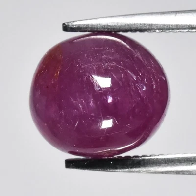 💎 3.22ct Oval Cabochon Natural Purplish Red Ruby - Unheated, Burma Gemstone - Image 1 of 4
