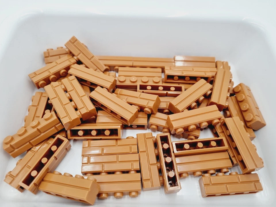 Lego Mauersteine 1x4 Nougat Braun  50 STK  15533 Neu Burg Modular Profilsteine - Bild 1 von 1