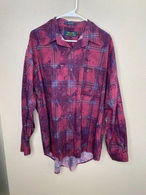 Camisa de algodón abotonada XL a cuadros vintage colores de Alexander Julian para hombre Foto 1 de 4