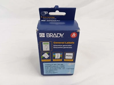 Картридж для печати общих этикеток Brady (M21-750-499) 0,75 дюйма черный на белом нейлоне - Изображение 1 из 4