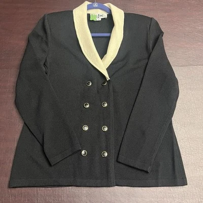 Suéter Chaqueta De Colección St. John Knits SJK Santana Tejida Botón Talla 12 Hecho en EE. UU. Foto 1 de 4