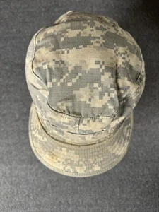 VINTAGE US Army ACU Hat Cap Fitted Mens 7 1/4 Gray Digital Camo Ripstop 00s - Picture 1 of 11