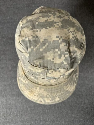 VINTAGE US Army ACU Hat Cap Fitted Mens 7 1/4 Gray Digital Camo Ripstop 00s - Image 1 of 4