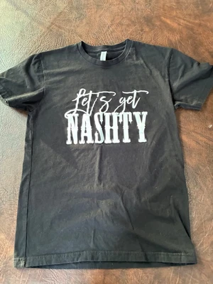Футболка размер S "Let's Get Nashty" Nashvile TN. Черный короткий рукав следующий уровень - Изображение 1 из 4