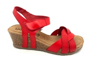 Sandalias de cuña de cuero Yokono CADIZ CORAL para dama - Imagen 1 de 2