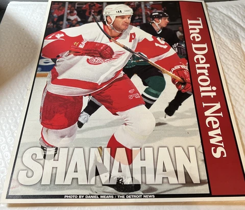 Detroit Red Wings 10x13 Collector Card # 14 Brendan Shanahan Detroit Free Press Cover