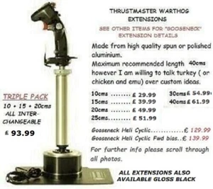 ALU VERLÄNGERUNGEN FÜR THRUSTMASTER WARZENSCHWEIN / COUGAR H.O.T.A.S. JOYSTICKS - Bild 1 von 8