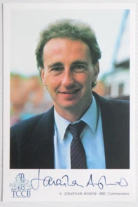 JONATHAN AGNEW ENGLAND CRICKET, AUTOGRAPHED TCCB CARD. - Picture 1 of 2