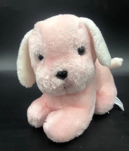 Vintage Mothercare Puppy Dog Soft Plush Toy Pink White 6” Long Comforter 0654 - Picture 1 of 7