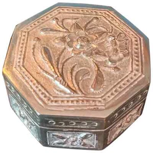 19th Century Qing Dynasty Silver Chinese Box w/ Flower & Butterfly - Picture 1 of 9