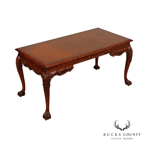 Georgian Style Carved Paw Foot Writing Desk Cover