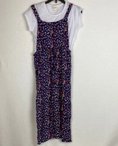 Self esteem Girls kids 2 piece floral romper with t-shirt size large - Picture 1 of 6