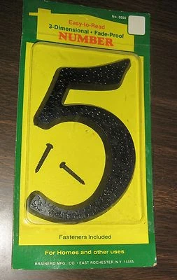 Brainerd 5"+ números de calle de dirección de casa, dígitos: 0,1,2,5,6,7,8,9 disponibles, nuevo en stock  Foto 1 de 4