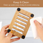 Wooden Soap Dishes With Water Drain Natural Home Portable Bamboo Sponge Holder
